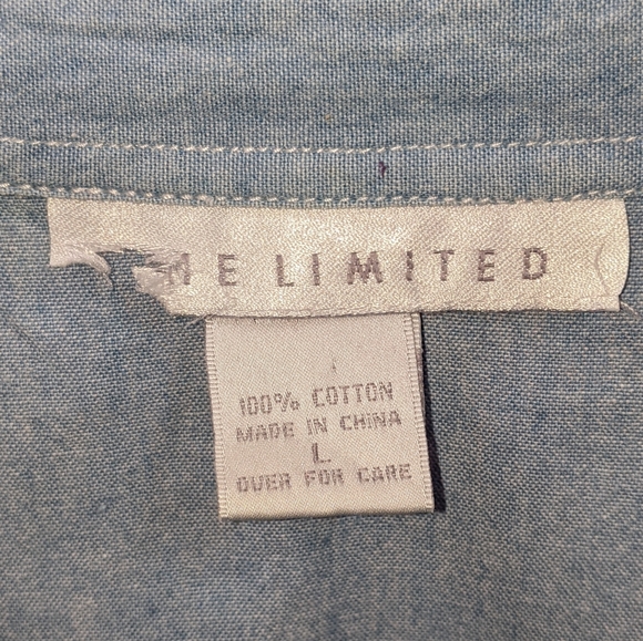 The Limited Sleeveless Denim Top w/ Front Tie LARGE - Picture 4 of 4